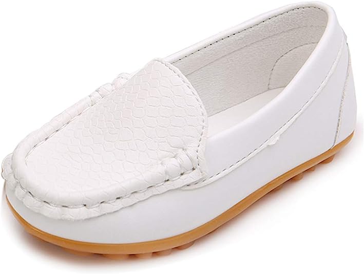 Photo 1 of Moceen Toddler Boys Girls Loafer Shoes Soft Synthetic Leather Slip On Moccasin Flat Boat Dress Shoes- SIZE 8
