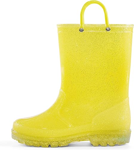 Photo 1 of K KomForme Girls Rain Boots,Kids Glitter Waterproof Boots with Easy-on Handles- SIZE 13
