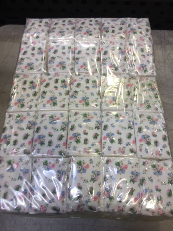 Photo 1 of 100 Packs Tissue Packs Floral Pocket Tissues