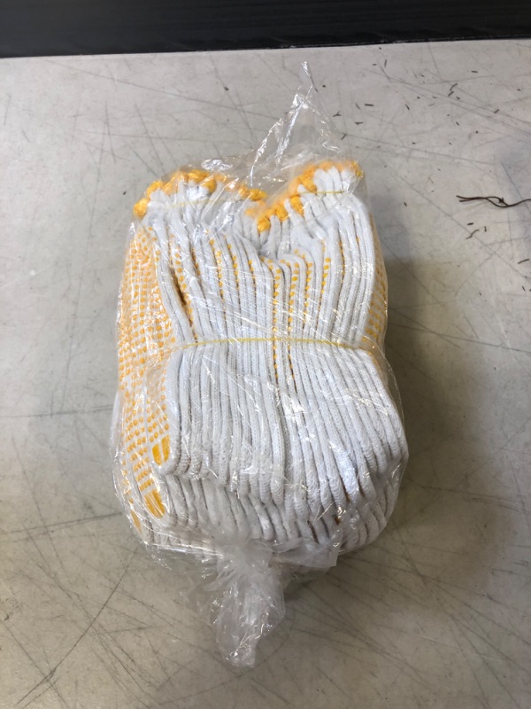 Photo 1 of 24 PC YELLOW AND WHITE GLOVES ( SIZE: LARGE ) 