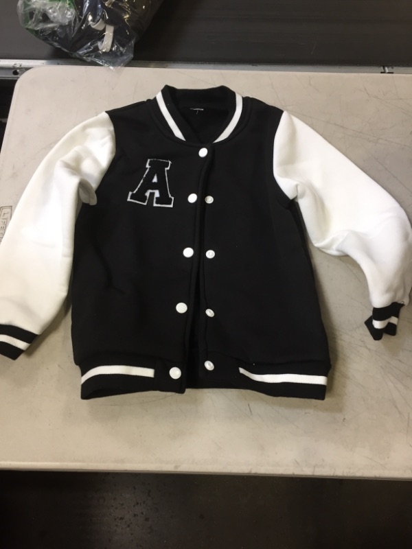 Photo 1 of BOYS VARSITY JACKET BLACK/WHITE SMALL