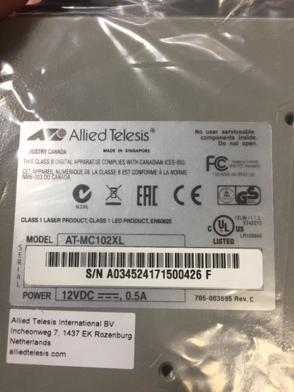 Photo 4 of Allied Telesis Fast Ethernet Media Converter