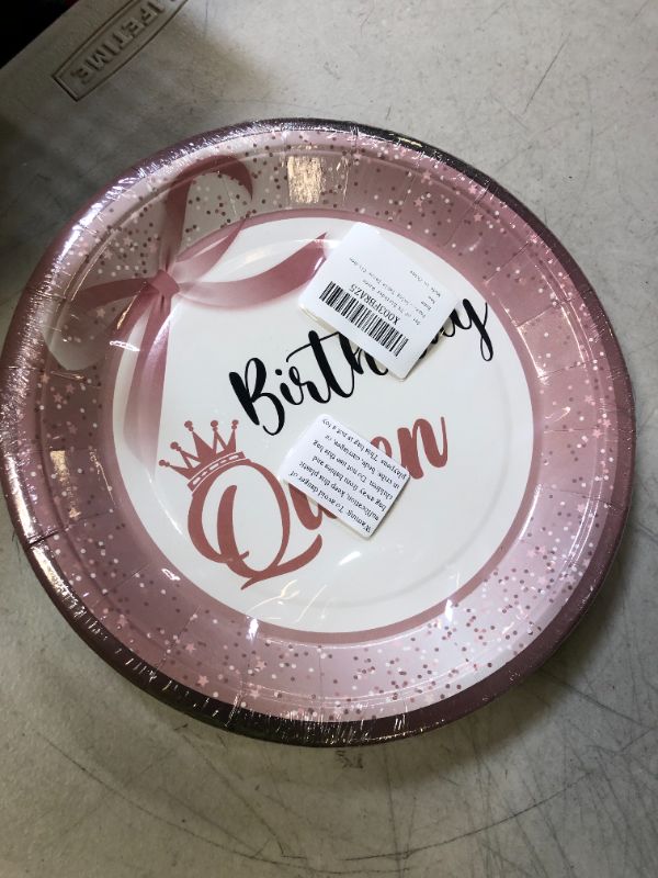 Photo 1 of 24 PCS BIRTHDAY QUEEN PAPER PLATES