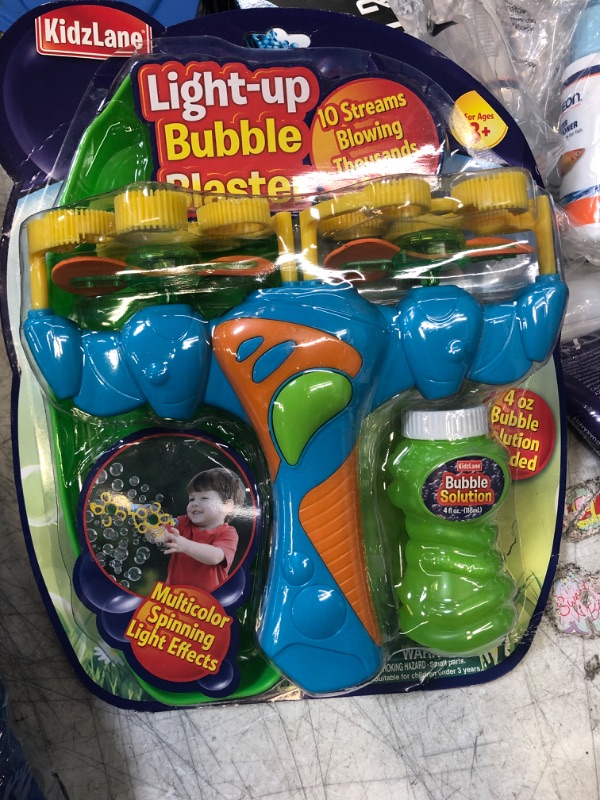 Photo 2 of Kidzlane Bubble Blaster | Bubbles for Kids and Toddlers | Light Up Bubble Machine for Kids | Bubble Blower Wand with 4 oz Solution Included | Handheld Toy Bubble Maker Ages 3+