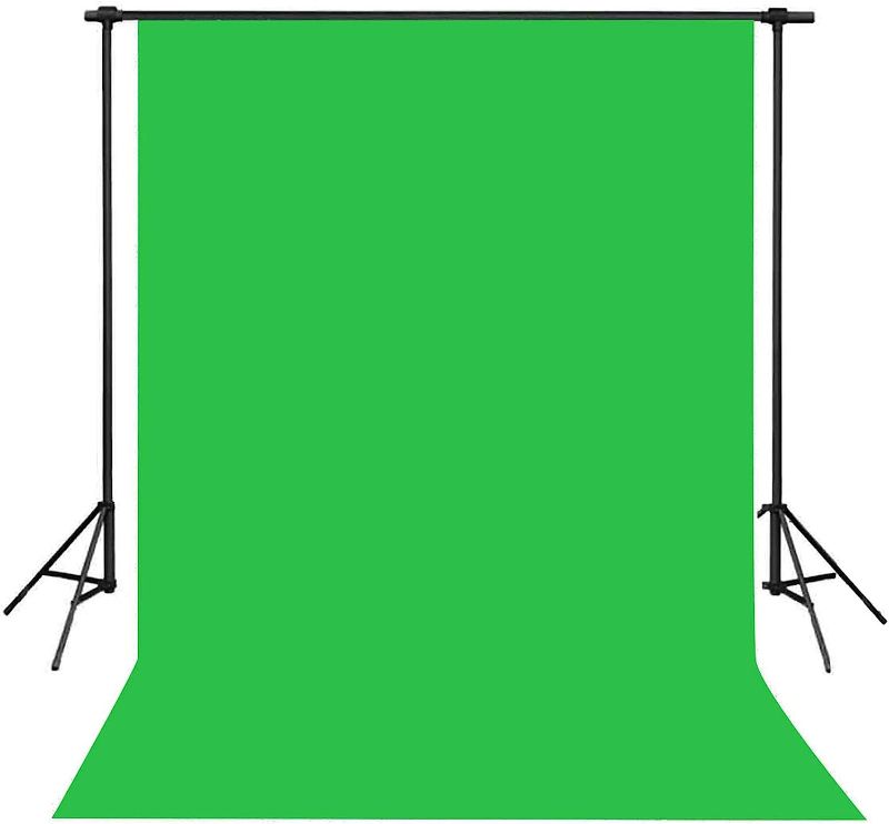 Photo 1 of 5 X 7FT Green Screen Backdrops for Photoshoot Virtual Green Screen Background Sheet for Video Studio,Product Photography,Online Meetings and Video Shooting Cloth Fabric Curtain EY044-C
