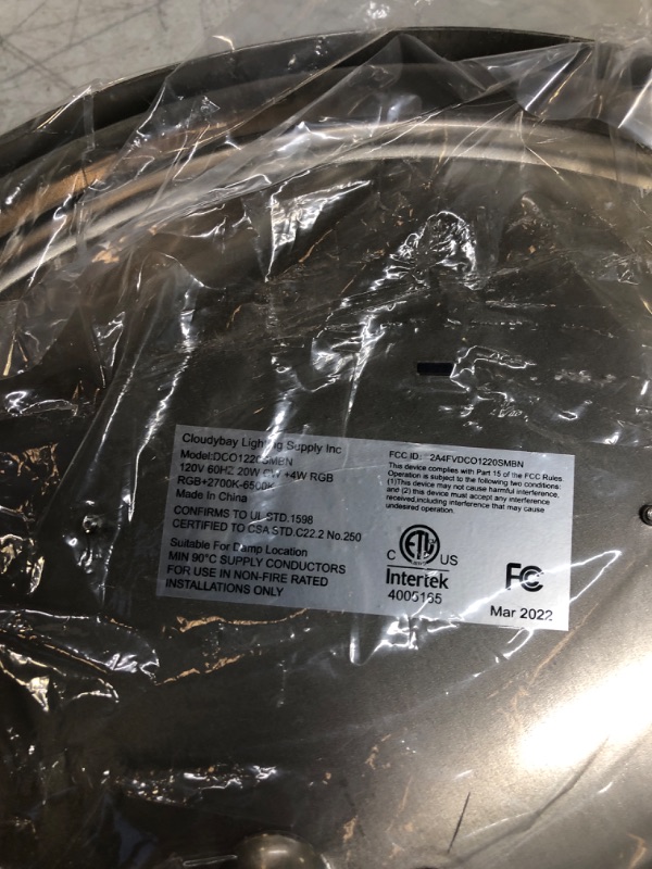 Photo 1 of CLOUDY BAY 12 Inch LED Smart Flush Mount Ceiling Light,20W 2700K-6500K, 4W RGB Color Compatible with Alexa and Google Home Assistant, Nickel Satin 12 Inch-Brushed Nickel Rgbcw / Wifi