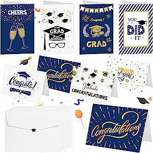 Photo 1 of 240 Set Graduation Gift Cards 2023 Bulk with Envelopes Thank You Greeting Cards Assortment Congratulations Gift Card Set Holder College Graduation Congrats Cards with 240 Envelopes and 240 Stickers
