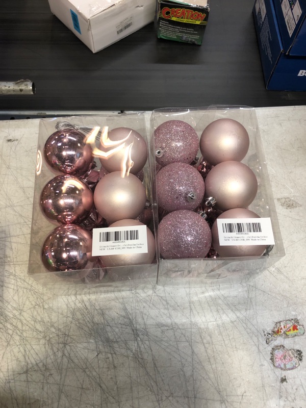 Photo 2 of 12PCS 3.15" Christmas Ball Ornaments Shatterproof Pink Christmas Tree Decorations Xmas Tree Balls Halloween Ornaments Décor 2 PACK 
