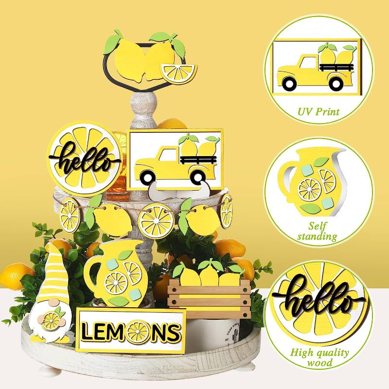 Photo 1 of 12 Pieces Lemon Tiered Tray Decor Summer Wooden Signs Lemon Party Favors Lemon Wooden Blocks Yellow Tiered Tray Decor for Kitchen Farmhouse Home Table Holiday Party Decor (Lemon)
FACTORY SEALED