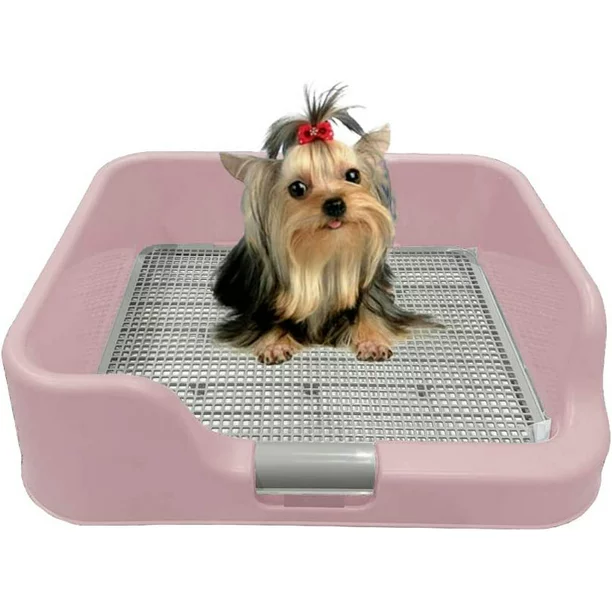 Photo 1 of [PS Korea] Indoor Dog Potty Tray – with Protection Wall Every Side for No Leak, Spill, Accident - Keep Paws Dry and Floors Clean (Pink)
