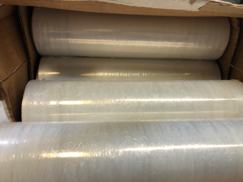 Photo 2 of PackageZoom 4 Rolls 18" x 1500 Ft Stretch Wrap Heavy Duty, Industrial Strength Shrink Wrap, 55 Gauge High Performance Stretch Film Replaces 80 Gauge Low Films, Clear Hand Stretch Wrap 18" wide x 1500 ft x 4 Rolls