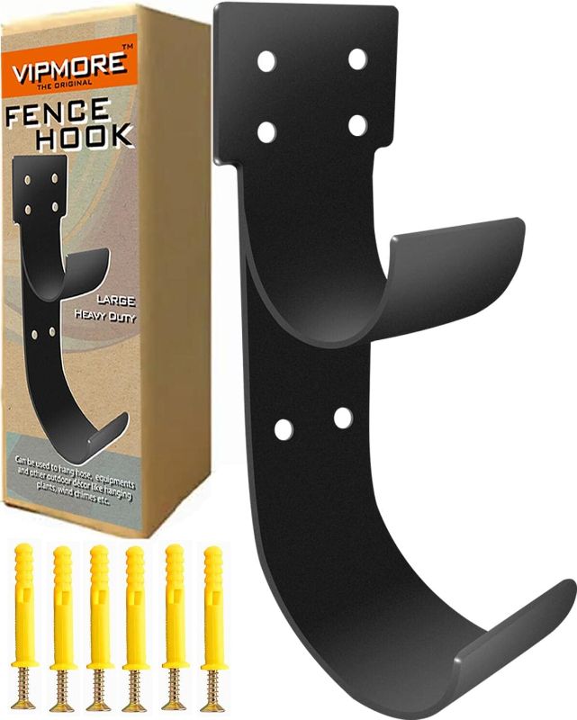 Photo 1 of 2-Layer Heavy Duty Utility Hooks, Garden Tools Holder,Large Plant Hanger,Equipment Holder for Outside,Fence Hooks,Thickened Pool Hose Hanger Brackets Tool Organizer Rack Storage Equipment Wall Mount
