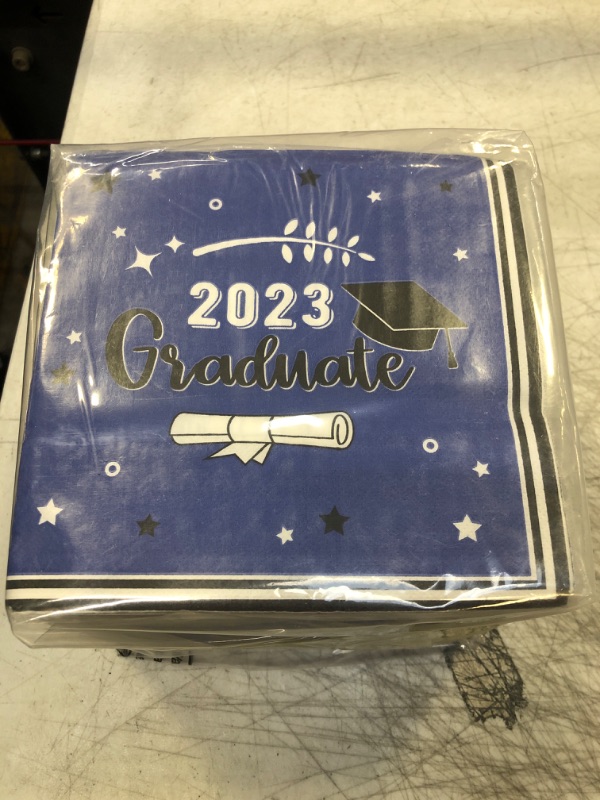 Photo 1 of 100 Pcs Congrats Grad Napkins Paper Graduation Party Disposable Guest Towels Class of 2023 Paper Hand Towels for School University College Graduation
