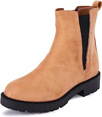 Photo 1 of    SIZE 6------------LPCBDEE Womens Classic Chelsea Boots Fashion Elastic Bands Slip On Lug Sole Chunky Low Heel Ankle Booties
