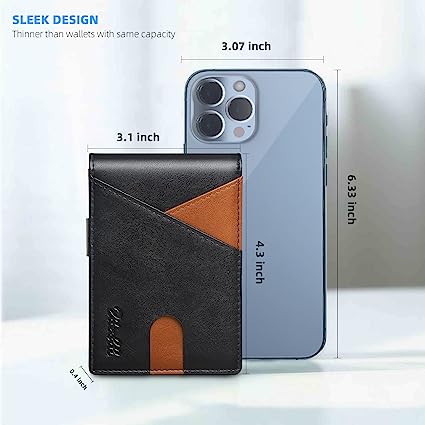 Photo 2 of  Wallet for Men - with Money Clip Slim Leather Slots Credit Card Holder RFID Blocking Bifold Minimalist Wallets with Gift Box