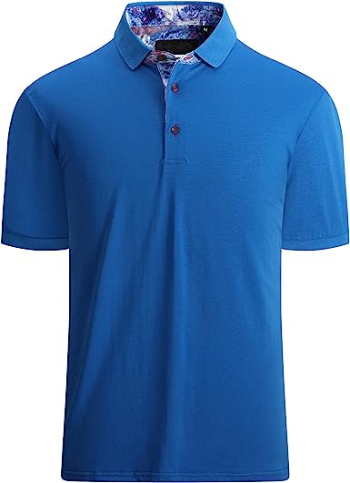Photo 1 of   LARGE    Esabel.C Golf Shirts for Men Dry Fit Short Sleeve Print Performance Moisture Wicking Polo Shirt