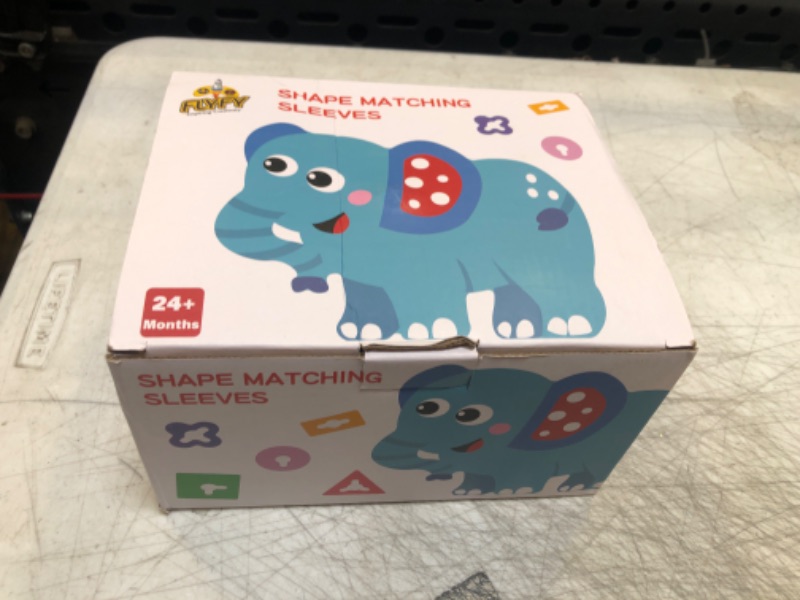 Photo 1 of Flyfy Elephant Base Sorting and Stacking Multiple Shape peg Toddler Toy. Montessori Toys for 2-4 Year Old Boys & Girls Gift, Color and Pattern Recognition Baby Puzzles