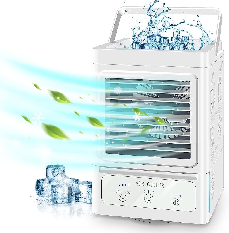 Photo 1 of Portable Air Conditioner with 3 Wind Speeds, 60°&120°Auto Oscillation Evaporative Portable Air Conditioner Fan, Quite Personal Air Cooler Humidifier for Home Office Outdoor
