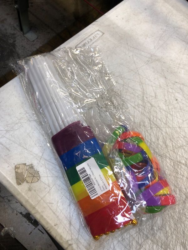 Photo 2 of 48PCS Pride Decorations, Pride Flags Pride Bracelet, Mini LGBTQ Rainbow Flags Rubber Pride Month Wristband Supplies, Handheld ride Accessories Stuff Bulk for Lesbians Gays Bisexuals Parade Party
