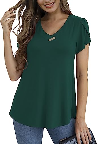 Photo 1 of McVanedy Womens Tops Petal Sleeve Plus Size V Neck Solid Color Blouses SIZE 3X
