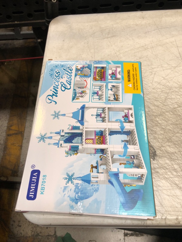 Photo 2 of JIMUJIA Girls Building Blocks Toys Princess Castle 377 Pieces Ice and Snow Blue Dream House Construction Toys for Girls Building Bricks Toys for Brithday for Kids 6 Years and Up
