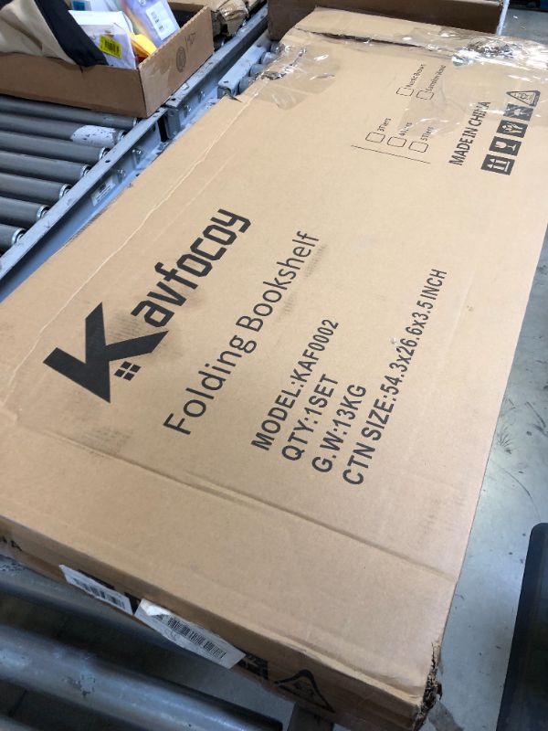 Photo 1 of Kavfocoy Folding Bookshelf 4 Tier No Assembly Bookcase Industrial Storage Shelves Plant Flower Stand Storage Rack for Home Office (Rustic Brown, 4 Tier) Rustic Brown 4 Tier