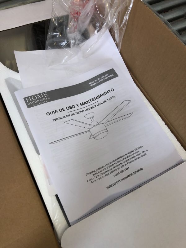 Photo 1 of Home Decorators Collection Merwry LED 52" Indoor Ceiling Fan (Black)