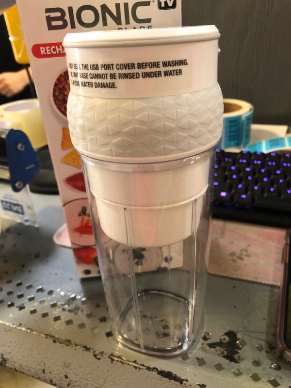 Photo 1 of Bionic Blade Personal-Sized Blender 26 oz., BPA-Free, Cordless, Rechargeable 18,000 RPM Portable Blender for Shakes and Smoothies Mini Blender Portable 8.6" Tall, Seen On TV