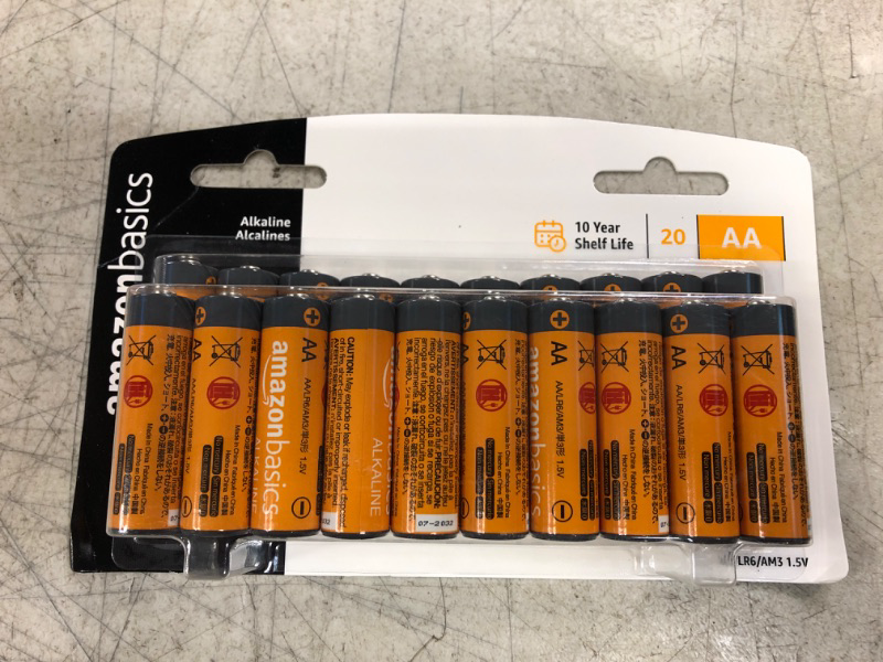 Photo 2 of Amazon Basics 20 Pack AA Alkaline Batteries - Blister Packaging 20 Count (Pack of 1)