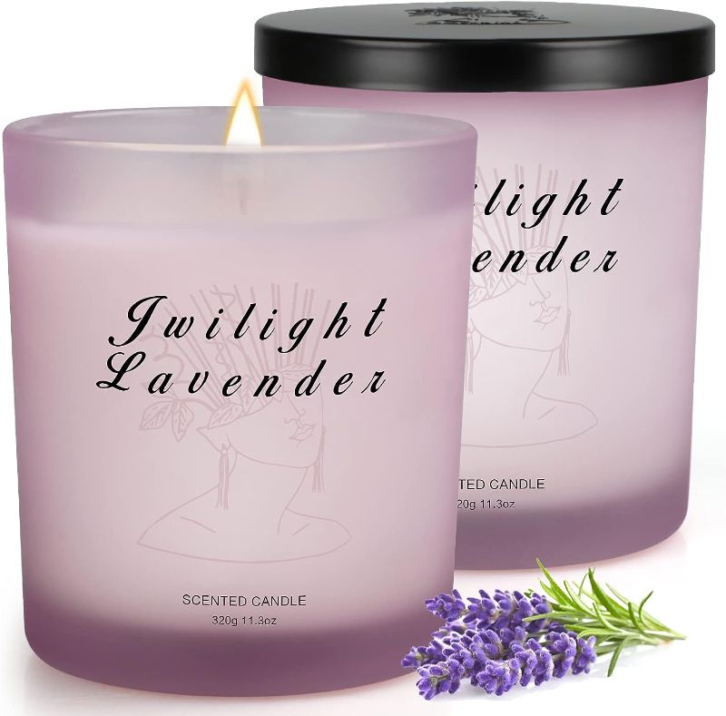 Photo 1 of 2 Pack Candles Gifts for Women,Large Jar 24 oz Lavender Candles for Home Scented.140 Hours Burning Time,Long-Lasting Pleasant Fragrance Candles for Bath Yoga Meditation
