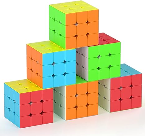 Photo 1 of Full Size 3x3x3 Speed Cube Set, 2.2in Puzzle Party Toy Stickerless Magic Cube Set, Christmas Birthday Party Favor Cube Toy Gift for Kid Teens Adults (6 Pack)
