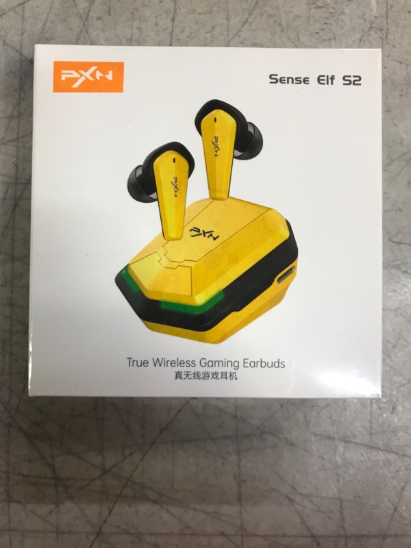 Photo 2 of PXN Wireless Earbuds Headphones - S2 in Ear Headphones Low Latency Gaming Earphones Built-in Dual Microphone Includes Compact Charging Case & 3 Pairs Ear Tips Yellow