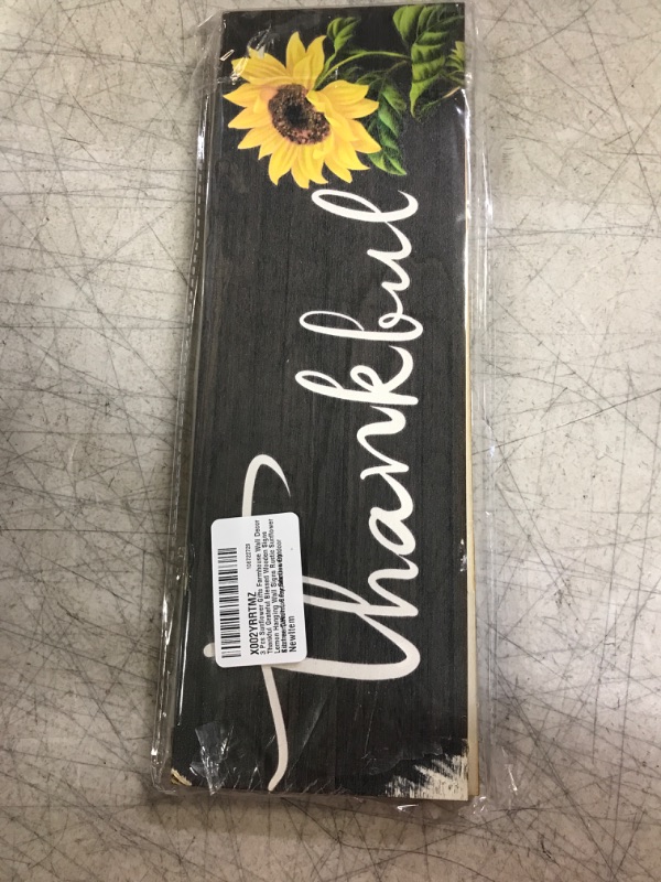 Photo 1 of 3 Pcs Sunflower Gifts Farmhouse Wall Decor Thankful Grateful Blessed Wooden Signs Lemon Hanging Wall Signs Rustic Sunflower Kitchen Decor for Farmhouse Outdoor Summer(White, Gray,Sunflower) Sunflower Gray,White