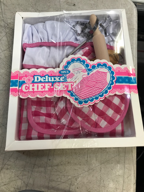 Photo 2 of Deluxe Kids Chef Set - Little Chef Role Play 11 Piece Set - Pink Color