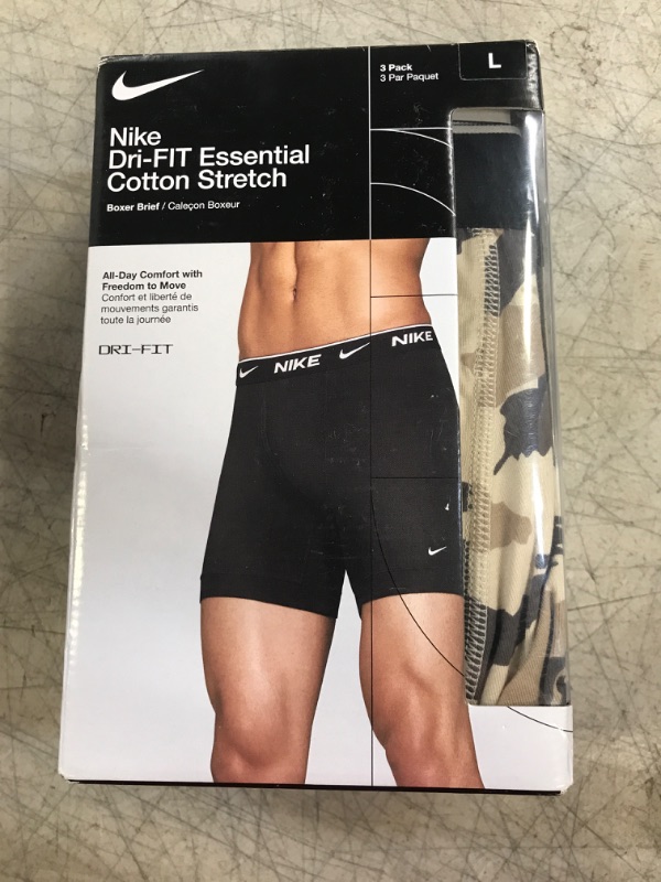 Photo 2 of Men's Nike Dri-Fit Essential Cotton Stretch Boxer Trunk 3 Pair Underwear - MISSING TWO PAIR!! 
