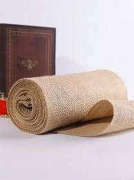 Photo 1 of 1pc Simple Wide Burlap, DIY Burlap Strip, Garment Decoration Accessory, For Chair Table Decor, DIY Crafting