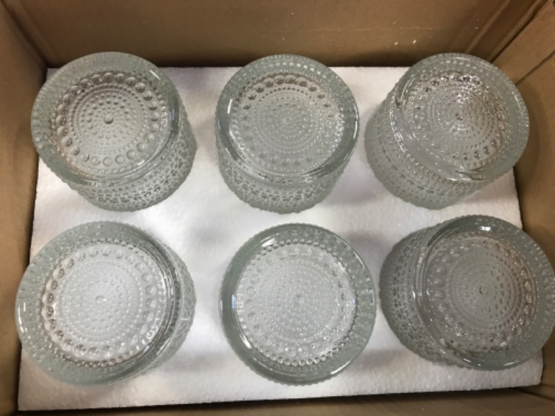 Photo 2 of ZOOFOX Set of 6 Romantic Water Glasses, 12 oz Hobnail Glasses Tumbler, Clear Embossed Vintage Glassware Set for Beer, Cocktail, Soda, Beverages