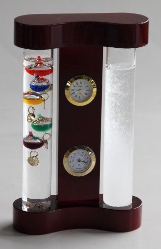 Photo 1 of Galileo Weather Station with Galileo Thermometer, Admiral Fitzroy Storm Glass, a Precision Quartz Clock and Hygrometer
