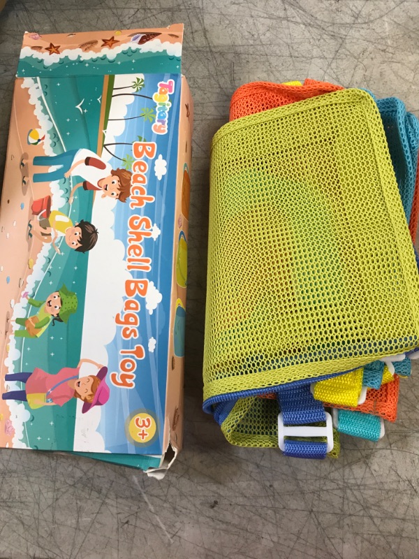 Photo 2 of Beach Toy Mesh Beach Bag Kids Shell Collecting Bag Beach Sand Toy Seashell Bag Mesh Pool Bag Beach Toys Sand Toys Swimming Accessories for Boys and Girls(Only Bags,A Set of 3 ) Orange+green+blue Kids