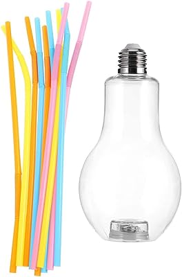 Photo 1 of 400ml Light Bulb Drink Cups with Straw