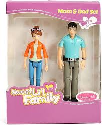 Photo 1 of Beverly Hills Doll Collection TM Sweet Li'l Family Dollhouse People Set of 2 Action Figures Set Mom and Dad, Doll House Accessories for Toddlers
