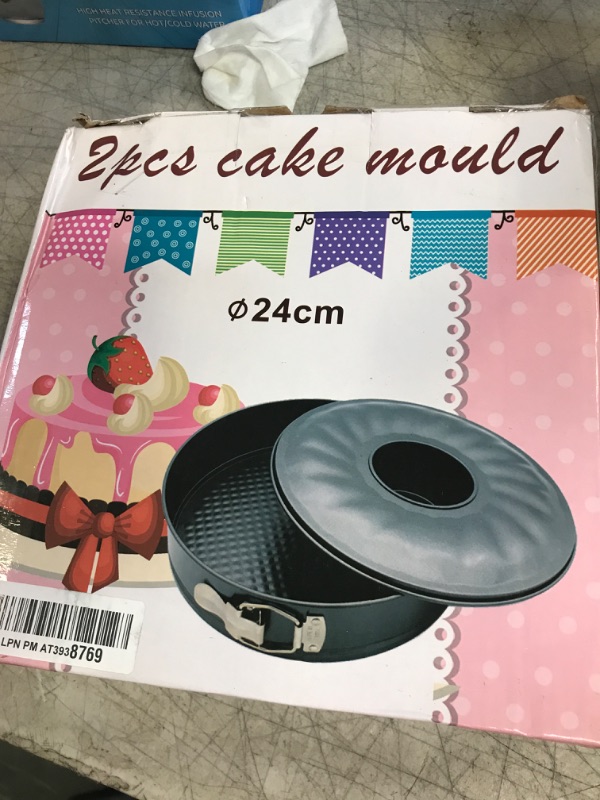 Photo 1 of 9 Inch Springform Pan, Nonstick Bundt Pan, Heavy Duty Cheesecake Pan, Ice-Cream Cake Pan, 2 in 1 with Removable Bottom and Quick-Release Latch with Oven Baking Cake -Gray