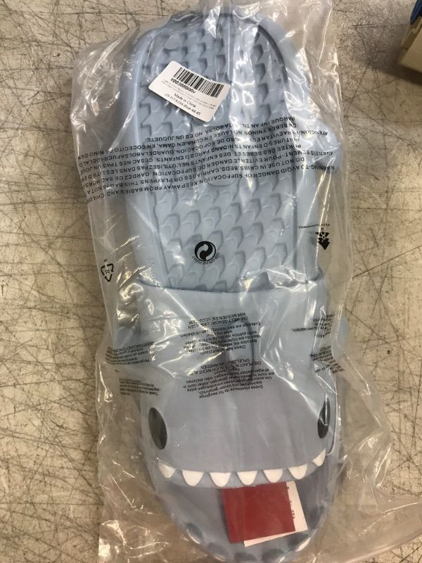 Photo 2 of 2023 Unisex Shark Slides, Cartoon Animal Slippers Fluffy Shark Sandals Novelty Shark Cloud Slippers Summer Couples Non-Slip Shark House Shoes Beach Slippers Blue 11-11.5 Women/9-9.5 Men