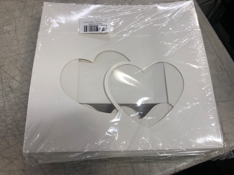 Photo 2 of 15-Pack White Bakery Box10x7x2.5inch,Pastry Cookie Box with Heart Shape Window for Donuts,Muffins - Auto-Pop up Paper Box Doughnut Chocolate Strawberries Treat Boxes,Pack of 15