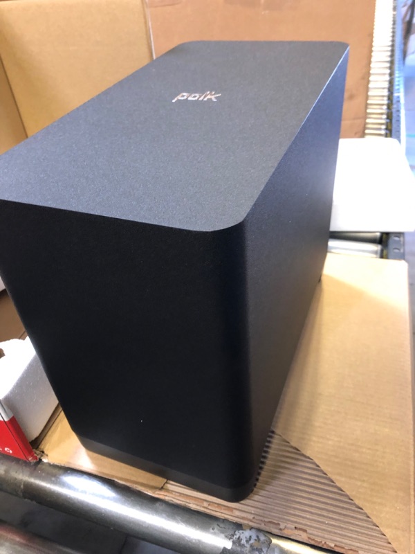 Photo 2 of Polk React 7" Wireless Subwoofer - Designed to Add Deep, Impactful Bass to Polk React Soundbar, Bass Adjust EQ, Amazon Alexa Compatible