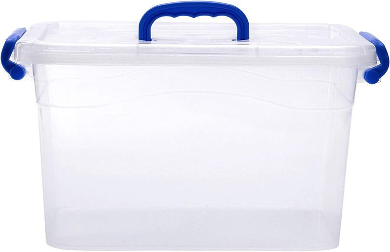 Photo 1 of  6.5 Quart Clear Storage Latch Box/Bin with Lid, 6.5 Liter Plastic Organize Bin with Handle