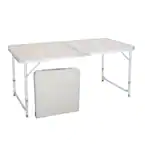 Photo 1 of 28 in. H Rectangle Plastic Folding Portable Outdoor Picnic Table
