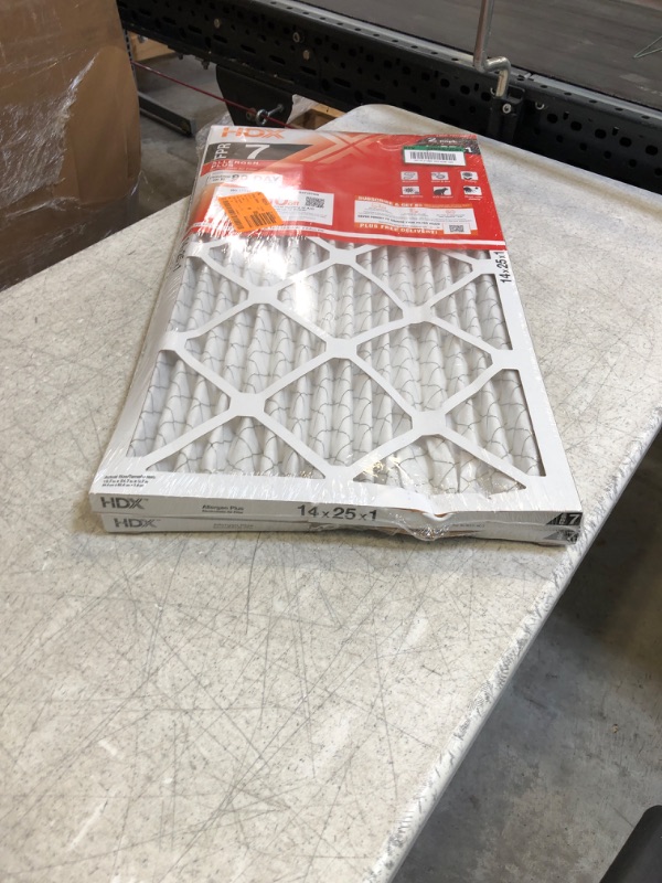 Photo 2 of 14 in. x 25 in. x 1 in. Allergen Plus Pleated Air Filter FPR 7 (2-Pack)