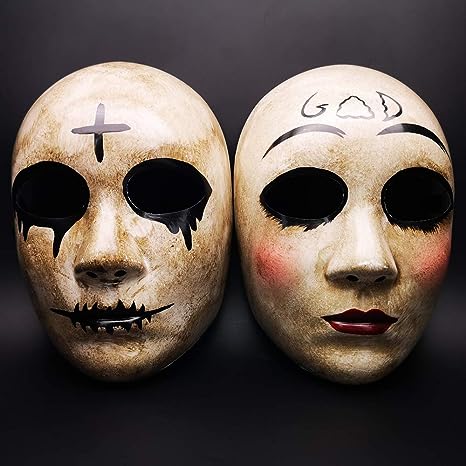 Photo 1 of Horror Killer Purge Couple Masks, The Purge Anarchy Movie, Halloween Masquerade Costume Party, Fits Most Adult
