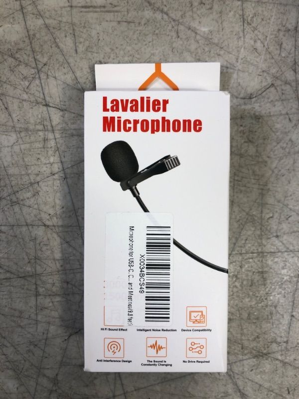 Photo 2 of Lavalier Microphone USB C Professional Lapel Clip-on Mic Omni Condenser Little Lav Mic for Video Recording External Noise Cancel Mic for Youtube Vlog ASMR Interview on Android Type-C Device (6.6ft)
